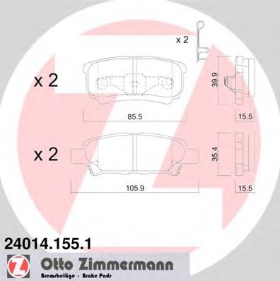 24014.155.1 ZIMMERMANN Brake System Brake Pad Set, disc brake