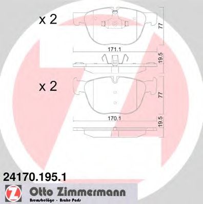 24170.195.1 ZIMMERMANN Brake System Brake Pad Set, disc brake