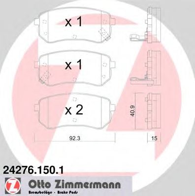 242761501 ZIMMERMANN Brake Pad Set, disc brake
