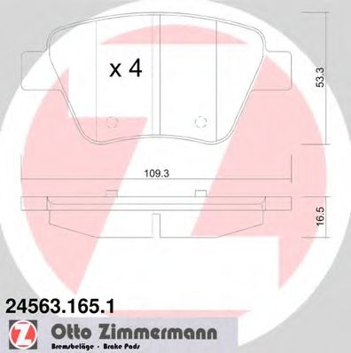 24563.165.1 ZIMMERMANN Brake System Brake Pad Set, disc brake