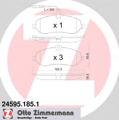 24595.185.1 ZIMMERMANN Brake System Brake Pad Set, disc brake