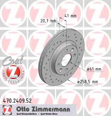 470.2409.52 ZIMMERMANN Brake System Brake Disc