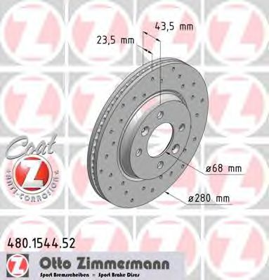 480.1544.52 ZIMMERMANN Brake System Brake Disc
