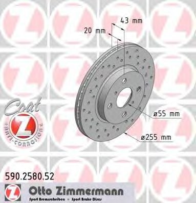 590.2580.52 ZIMMERMANN Brake System Brake Disc