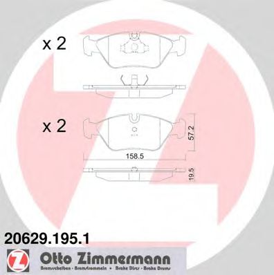 20629.195.1 ZIMMERMANN Brake System Brake Pad Set, disc brake