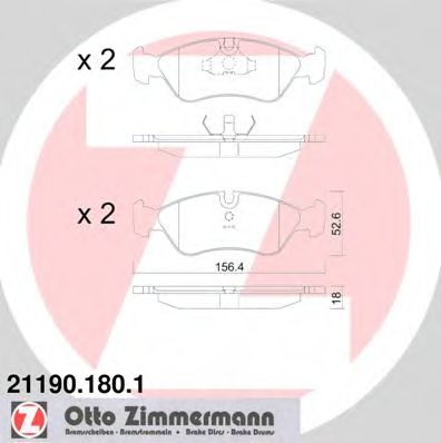 21190.180.1 ZIMMERMANN Brake Pad Set, disc brake