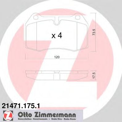 21471.175.1 ZIMMERMANN Brake Pad Set, disc brake