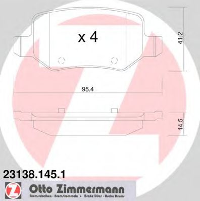23138.145.1 ZIMMERMANN Brake Pad Set, disc brake
