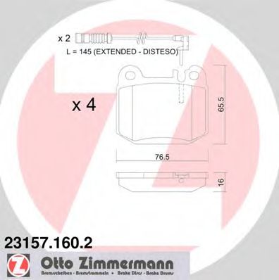 23157.160.2 ZIMMERMANN Brake System Brake Pad Set, disc brake
