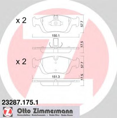 23287.175.1 ZIMMERMANN Brake System Brake Pad Set, disc brake