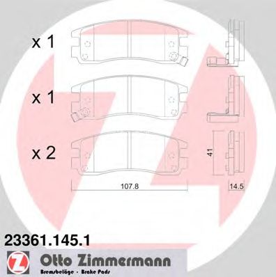 23361.145.1 ZIMMERMANN Brake System Brake Pad Set, disc brake