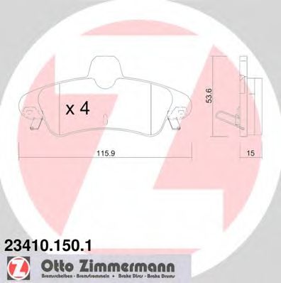 23410.150.1 ZIMMERMANN Тормозная система Комплект тормозных колодок, дисковый тормоз