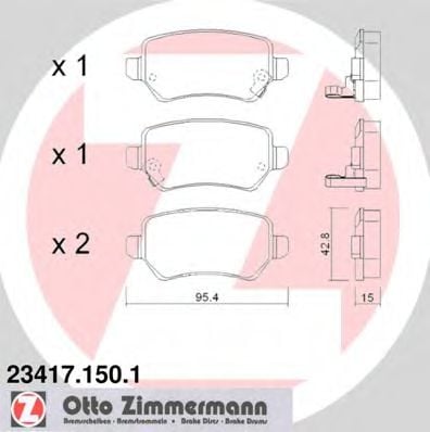 23417.150.1 ZIMMERMANN Brake System Brake Pad Set, disc brake