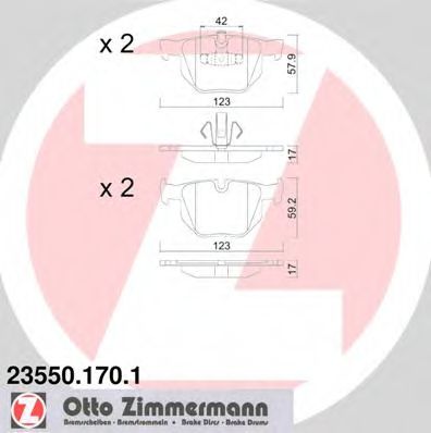 23550.170.1 ZIMMERMANN Brake Pad Set, disc brake