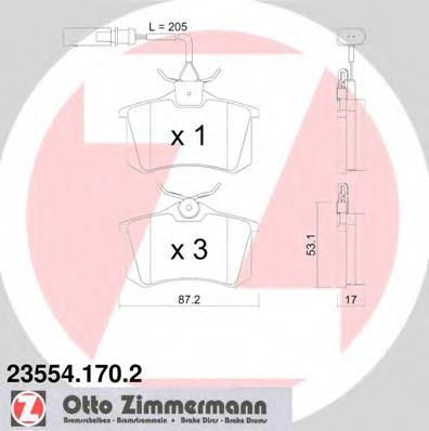 23554.170.2 ZIMMERMANN Brake System Brake Pad Set, disc brake