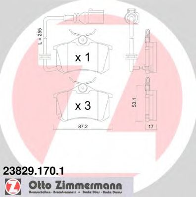 23829.170.1 ZIMMERMANN Brake Pad Set, disc brake