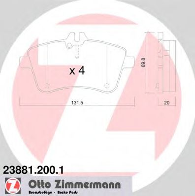 23881.200.1 ZIMMERMANN Brake System Brake Pad Set, disc brake