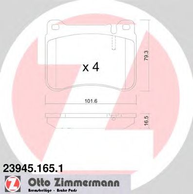 23945.165.1 ZIMMERMANN Brake System Brake Pad Set, disc brake