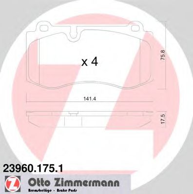 23960.175.1 ZIMMERMANN Brake Pad Set, disc brake