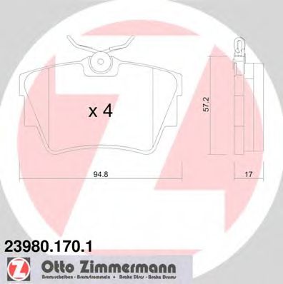 23980.170.1 ZIMMERMANN Brake System Brake Pad Set, disc brake