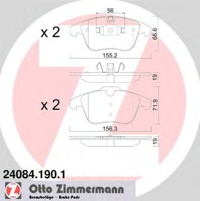 24084.190.1 ZIMMERMANN Brake System Brake Pad Set, disc brake