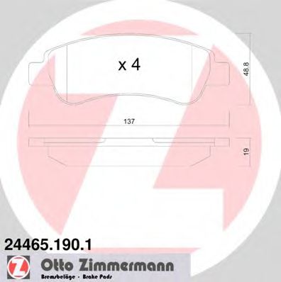24465.190.1 ZIMMERMANN Brake System Brake Pad Set, disc brake