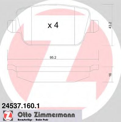 24537.160.1 ZIMMERMANN Brake Pad Set, disc brake