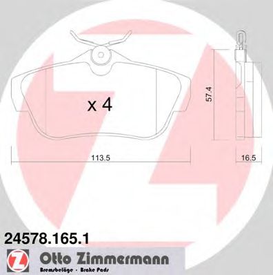 24578.165.1 ZIMMERMANN Brake Pad Set, disc brake