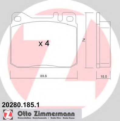 20280.185.1 ZIMMERMANN Brake System Brake Pad Set, disc brake