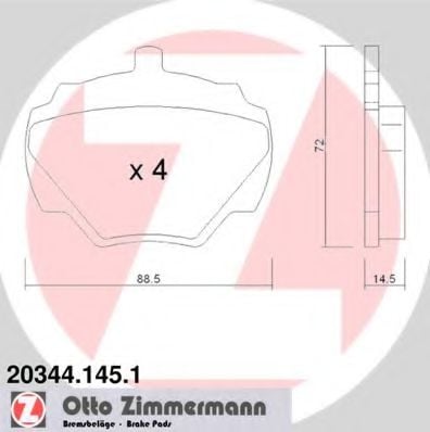 20344.145.1 ZIMMERMANN Brake System Brake Pad Set, disc brake