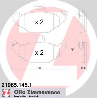 21965.145.1 ZIMMERMANN Brake Pad Set, disc brake