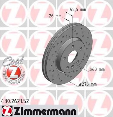 430.2621.52 ZIMMERMANN Brake System Brake Disc