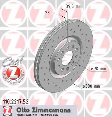 110.2217.52 ZIMMERMANN Brake System Brake Disc