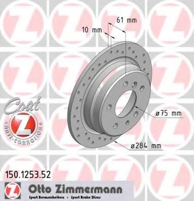 150.1253.52 ZIMMERMANN Brake System Brake Disc