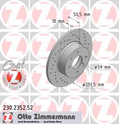 230.2352.52 ZIMMERMANN Brake System Brake Disc