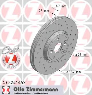 470.2418.52 ZIMMERMANN Brake System Brake Disc