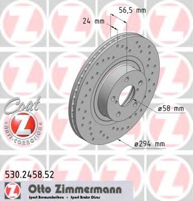 530.2458.52 ZIMMERMANN Brake Disc