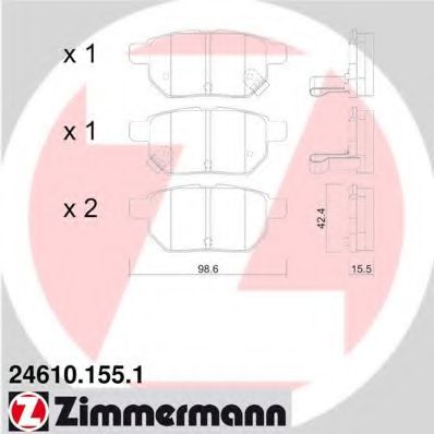 24610.155.1 ZIMMERMANN Brake Pad Set, disc brake