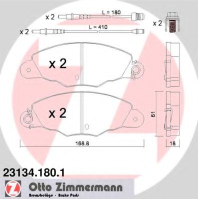 23134.180.1 ZIMMERMANN Brake Pad Set, disc brake