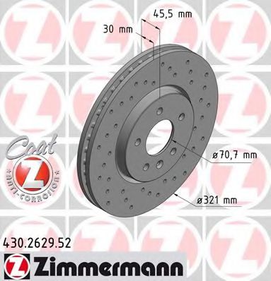 430.2629.52 ZIMMERMANN Brake System Brake Disc