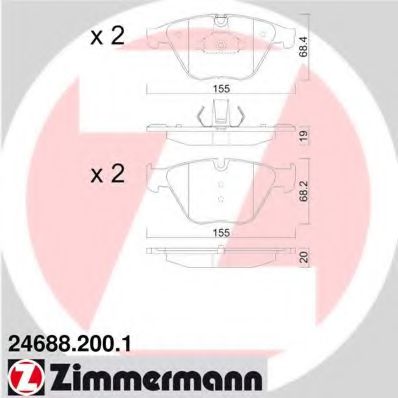 24688.200.1 ZIMMERMANN Brake System Brake Pad Set, disc brake