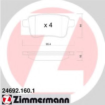 24692.160.1 ZIMMERMANN Brake System Brake Pad Set, disc brake