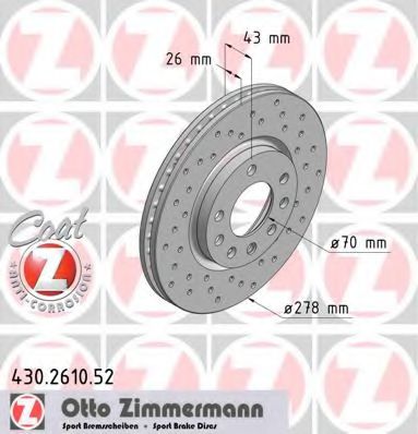 430.2610.52 ZIMMERMANN Brake System Brake Disc
