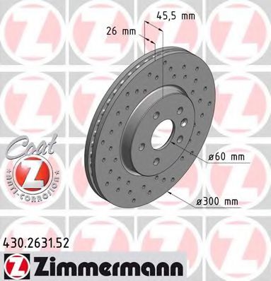 430.2631.52 ZIMMERMANN Brake System Brake Disc