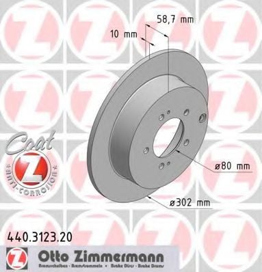 440.3123.20 ZIMMERMANN Brake System Brake Disc