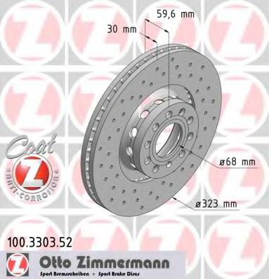 100.3303.52 ZIMMERMANN Brake System Brake Disc