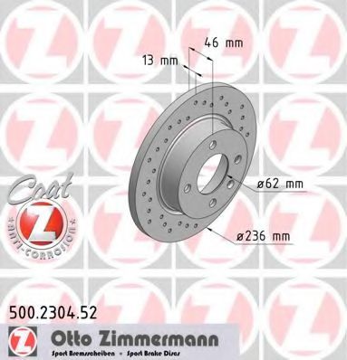500.2304.52 ZIMMERMANN Brake System Brake Disc