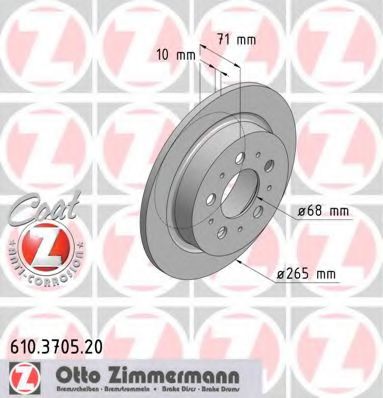 610.3705.20 ZIMMERMANN Brake System Brake Disc