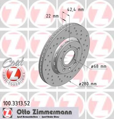 100.3313.52 ZIMMERMANN Brake System Brake Disc