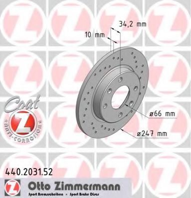 440.2031.52 ZIMMERMANN Brake System Brake Disc